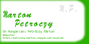 marton petroczy business card